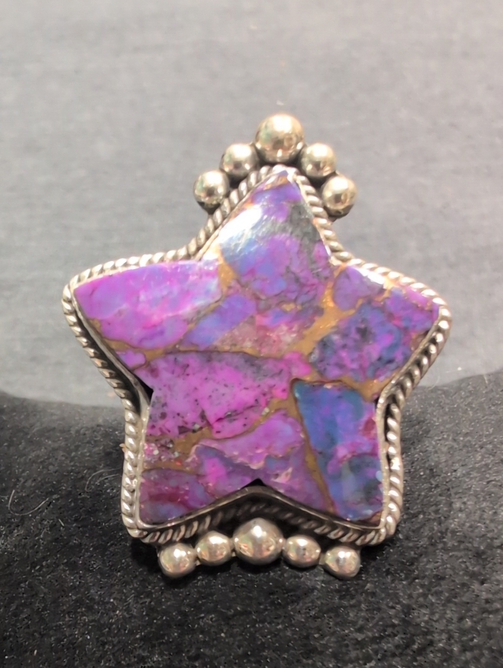 Purple Dahlia Star Statement Ring